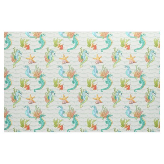 Seahorse Fantasy Stof (Fat Quarter)