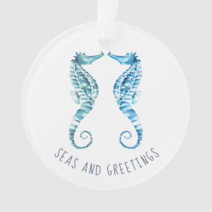 Seahorse first gehuwd met kerstversiering ornament
