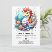 Seahorse fluistert onderwater Verjaardag Kaart (Staand voorkant)