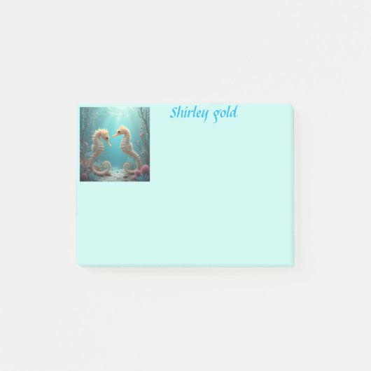 Seahorse friends post it note personalize (Voorkant)