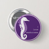 Seahorse Frolic Button - Paars (Voorkant /achterkant)