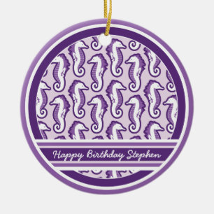 Seahorse Frolic Ornament — Paars