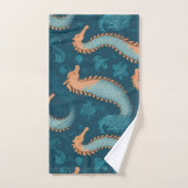 Seahorse geometrische kleurrijke gepersonaliseerde bad handdoek (Handdoek)