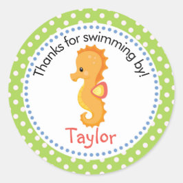 Seahorse gepersonaliseerd dank u Sticker Favor