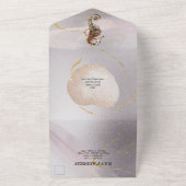 Seahorse glitter jelly fish abstract strand bruilo all in one uitnodiging (Buitenkant)