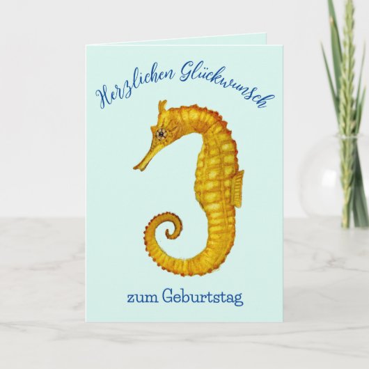 Seahorse Happy Birthday Card Kaart (Voorkant)