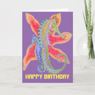 Seahorse Happy verjaardagskaart Kaart