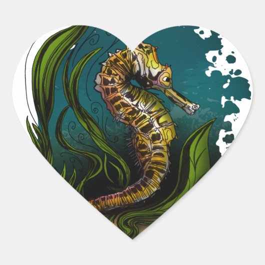 Seahorse Hart Sticker (Voorkant)