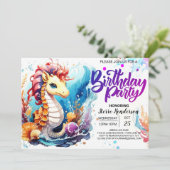 Seahorse Haven Oceanic Verjaardag Kaart (Staand voorkant)