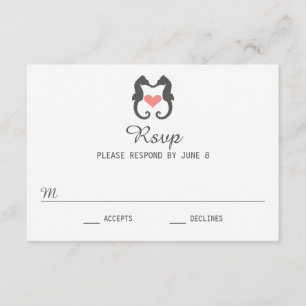 Seahorse Heart — RSVP-kaart RSVP Kaartje
