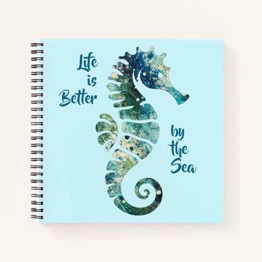 Seahorse - Het leven is beter door het Zee Notitieboek (Voorkant)
