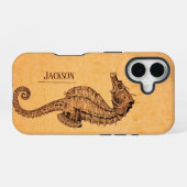  Seahorse Illustratie iPhone 16 Hoesje (Achterkant horizontaal)