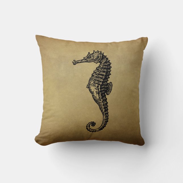  Seahorse Illustratie Kussen (Voorkant)