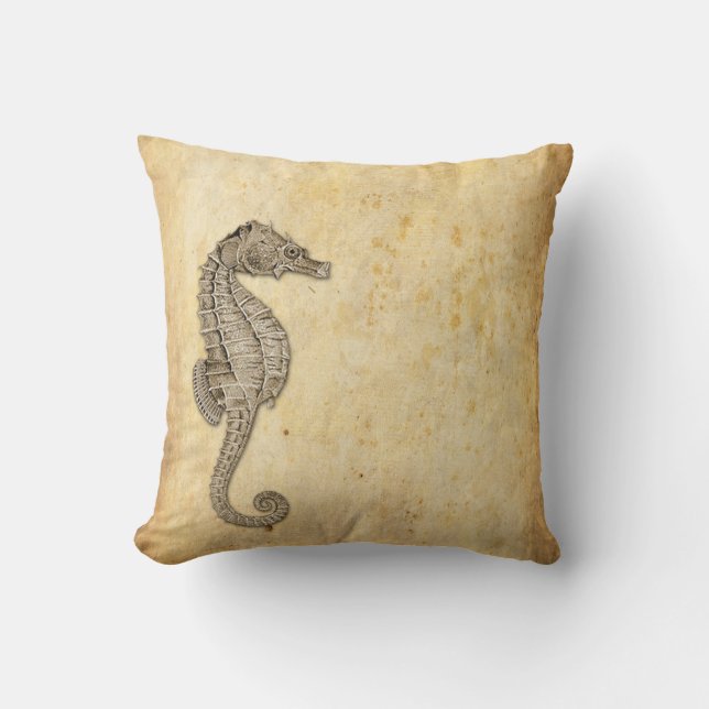  Seahorse Illustratie Kussen (Voorkant)