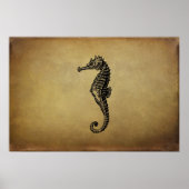 Seahorse Illustratie Poster (Voorkant)