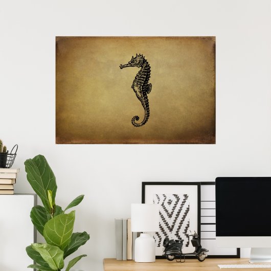 Seahorse Illustratie Poster (Thuiskantoor)