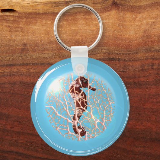 Seahorse in a Bubble Sleutelhanger (Voorkant)