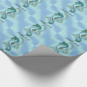 Seahorse in het Zeewier Cadeaupapier (Hoek)