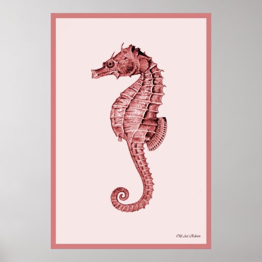 Seahorse in roze poster (Voorkant)