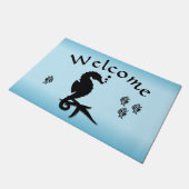 Seahorse in the Blue Welcome Doormat Deurmat (Schuin)