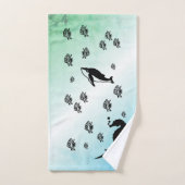 Seahorse in the Green Bad Handdoek (Handdoek)