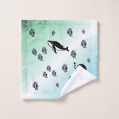 Seahorse in the Green Bad Handdoek (Wasdoekje)