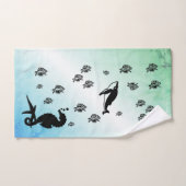 Seahorse in the Green Bad Handdoek (Handdoek)