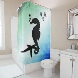 Seahorse in the Green Douchegordijn