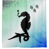Seahorse in the Green Douchegordijn (Voorkant)