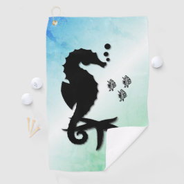 Seahorse in the Green Golfhanddoek