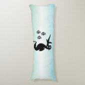 Seahorse in the Green Lichaamskussen (Voorkant Verticaal)