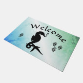 Seahorse in the Green Welcome Doormat Deurmat (Schuin)