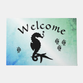Seahorse in the Green Welcome Doormat Deurmat