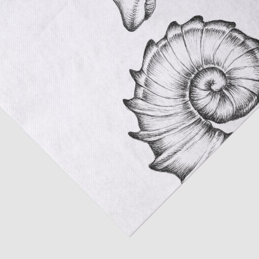 Seahorse Ink Black, White Tissuepapier (Detail)