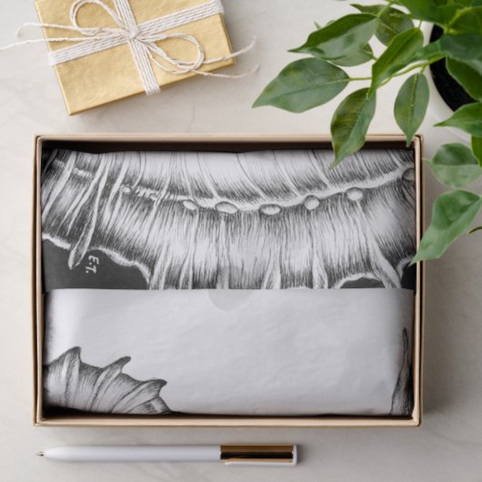 Seahorse Ink Black, White Tissuepapier (Geschenk)