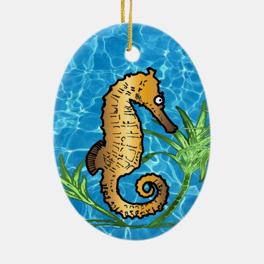 Seahorse Keramisch Ornament (Achterkant)