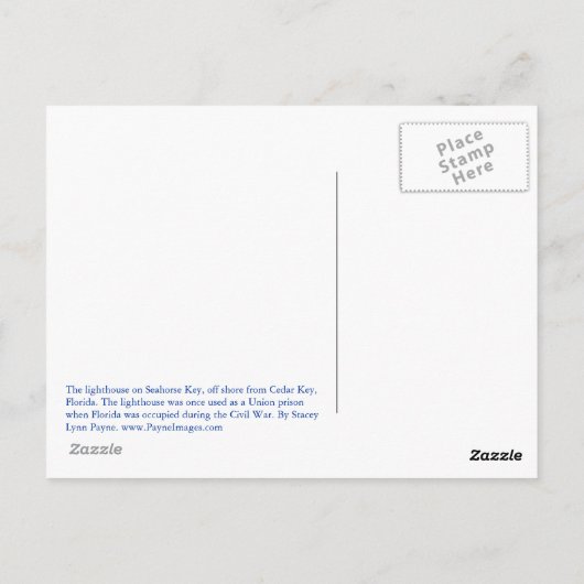 Seahorse Key Lighthouse Postcard Briefkaart (Achterkant)