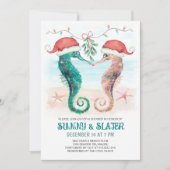 Seahorse Kiss Kust Kerstmis Koppels Douche Kaart (Voorkant)