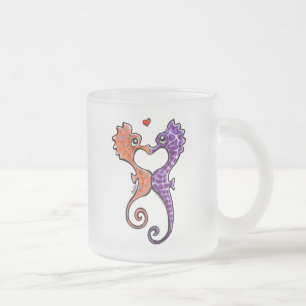 Seahorse Kiss Off-Leash Art™ Matglas Koffiemok