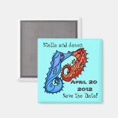 Seahorse kisses sparen de datum magneet (Voorkant / Achterkant)