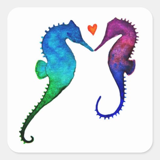 Seahorse Liefde Stickers (Voorkant)