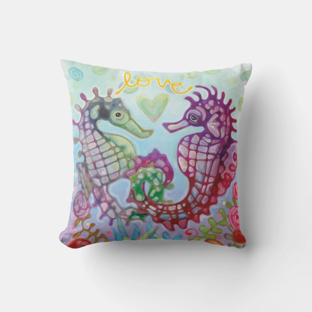 Seahorse Love Kussen (Voorkant)