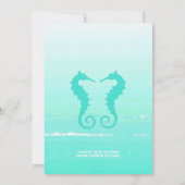 Seahorse Love Nautical Destination Wedding Invites Kaart (Achterkant)