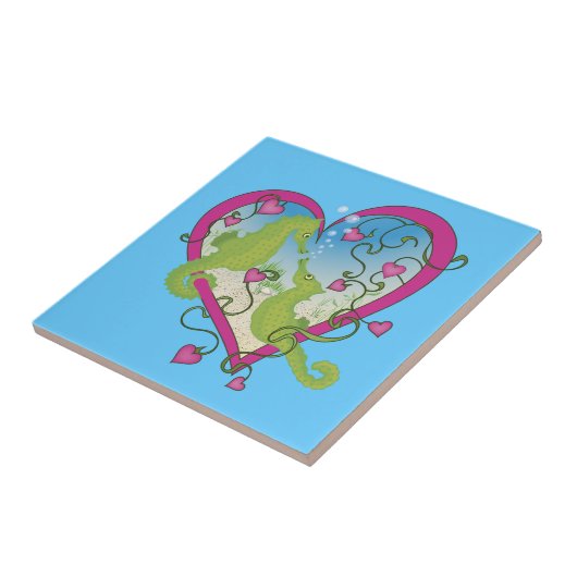 Seahorse Love Tegeltje (Zijkant)