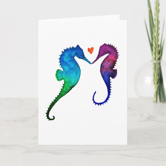 Seahorse Love Wenskaart Kaart (Voorkant)
