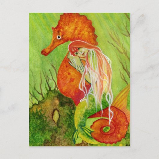 Seahorse mermaid fantasy Briefkaart (Voorkant)