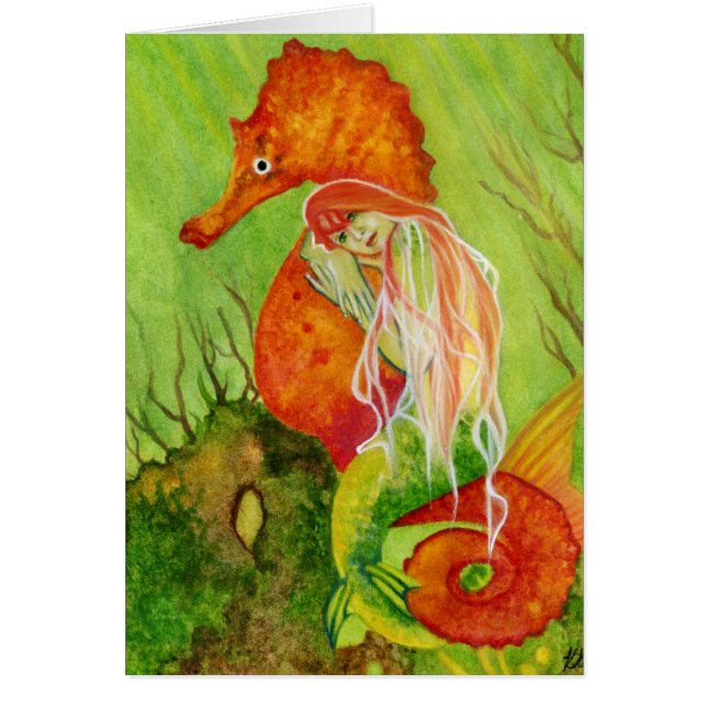 Seahorse mermaid fantasy Card (Voorkant)