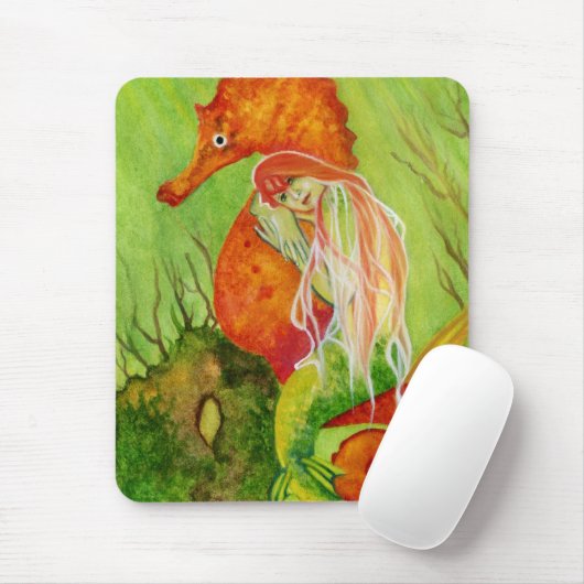 Seahorse mermaid fantasy Mousepad Muismat (Met muis)