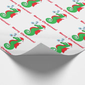 Seahorse Merry Kerstmis met Santa Hat Cadeaupapier (Hoek)