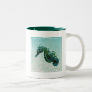 Seahorse met korte naam Krim, Rusland Tweekleurige Koffiemok
